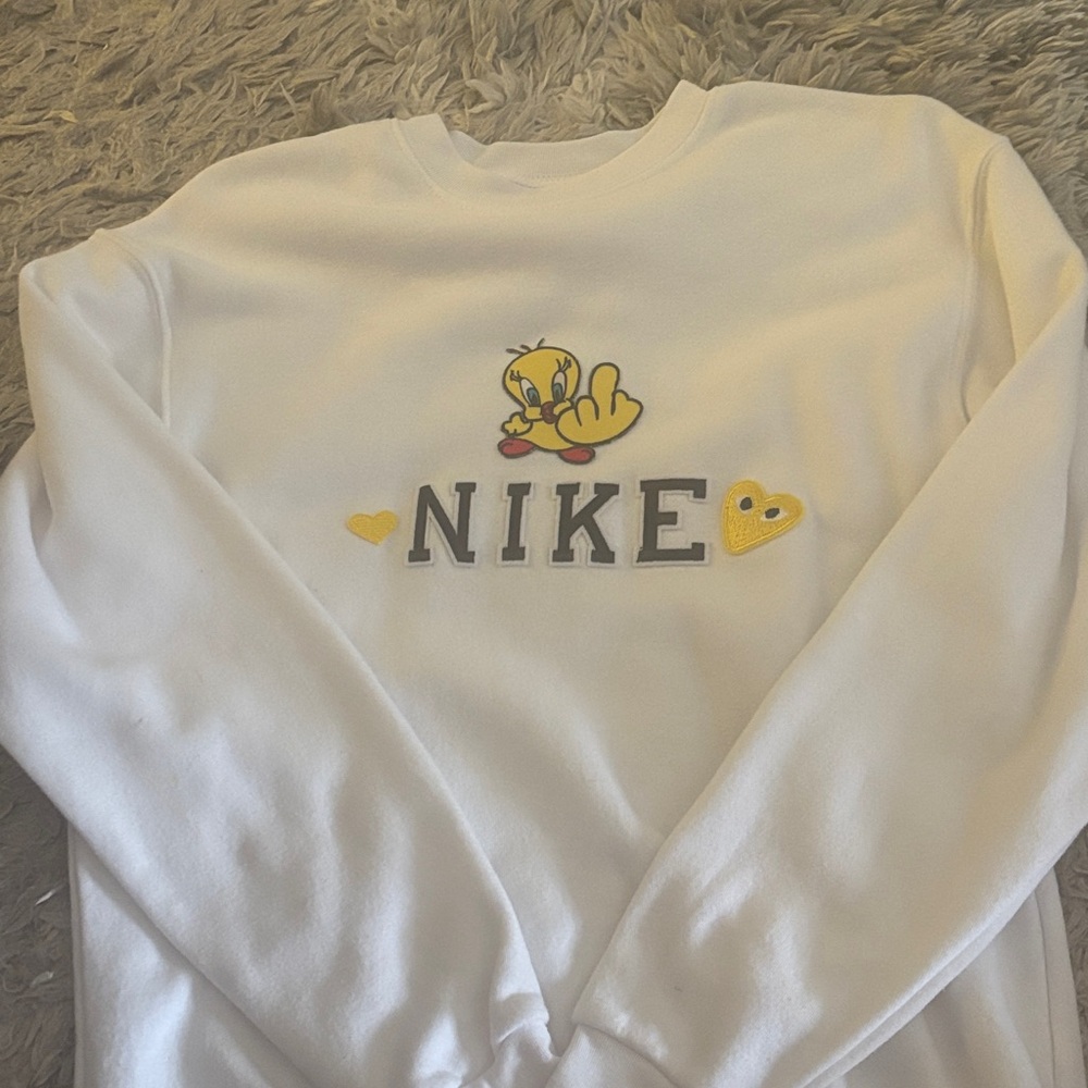 Nike White Sweatshirt with Tweety Graphic